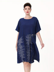  Colorblock Short Sleeve Tee Dress