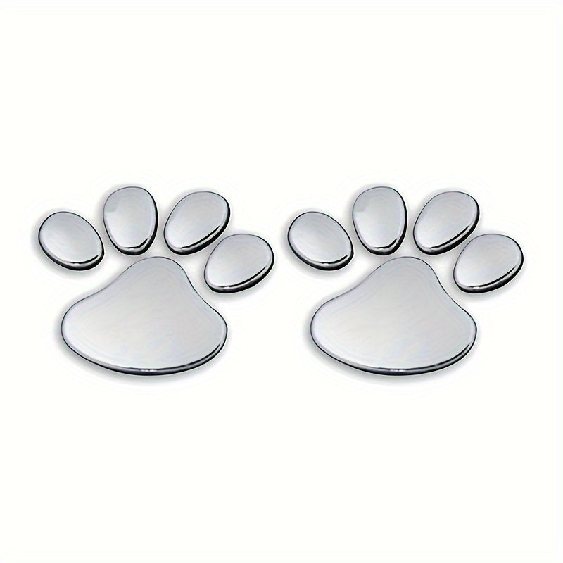2pcs Car Sticker Paw 3D Animal Footprint Decal PVC Emblem Auto Accessories