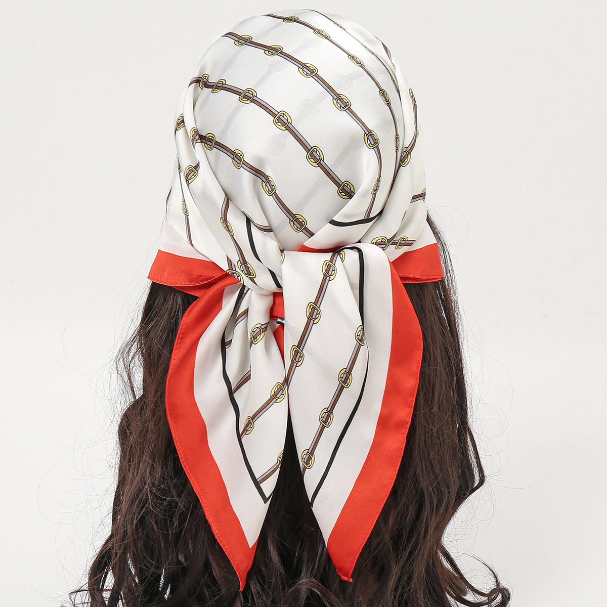 Print Scarf Bandana Womens Silk Head Scarf Casual Square Turban Hankerchief