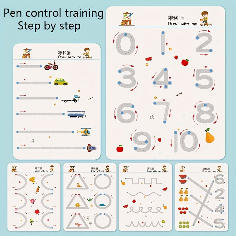 Educational Drawing Set for Ages 3-8 with Erasable Pens