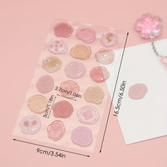 18pcs DIY Pink Flower Plant Seal Stickers