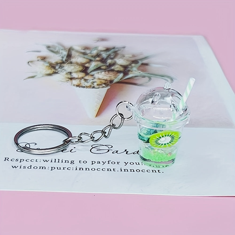Luminous Bubble Tea Keychain Acrylic Charm for Women