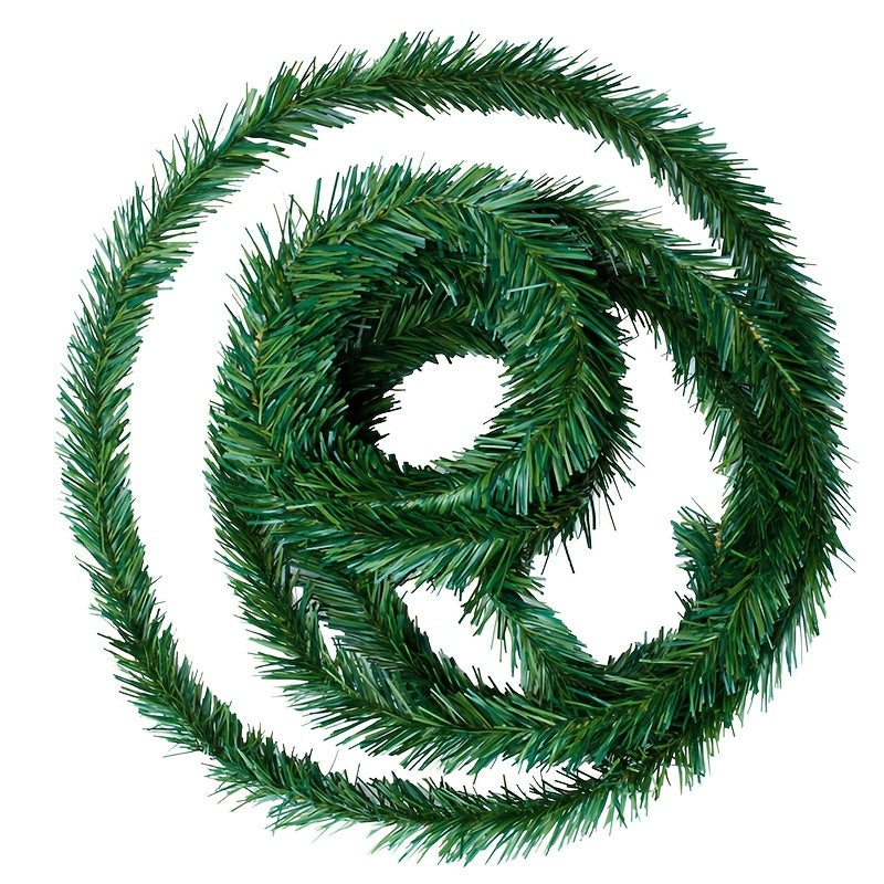 Christmas Wreath Green PVC Rattan 5.5m 18ft