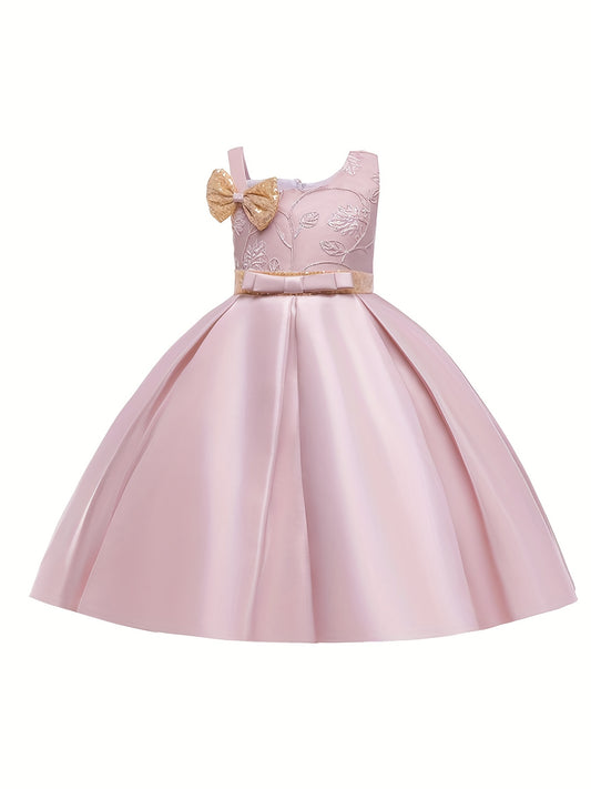 Sequins Bow Flower Princess Dress for Toddler Girls