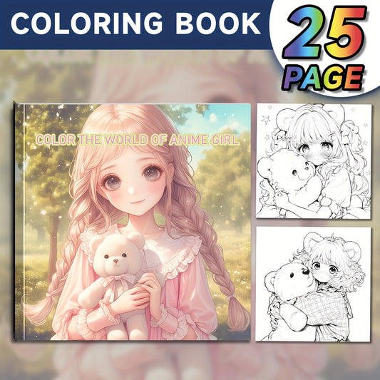Anime Coloring Book 25 Pages Thick Paper Holidays Halloween Christmas