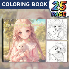 Anime Coloring Book 25 Pages Thick Paper Holidays Halloween Christmas
