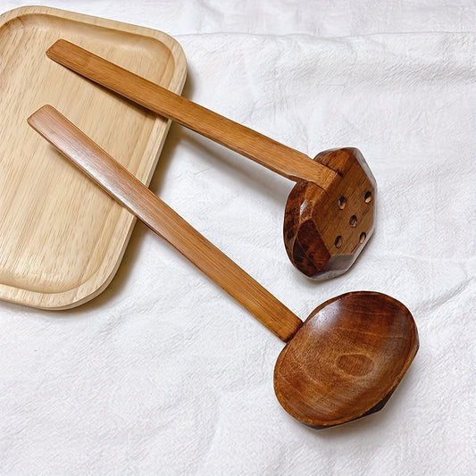 Solid Wood Ramen Spoon Leaky Soup Spoon 21 08cm