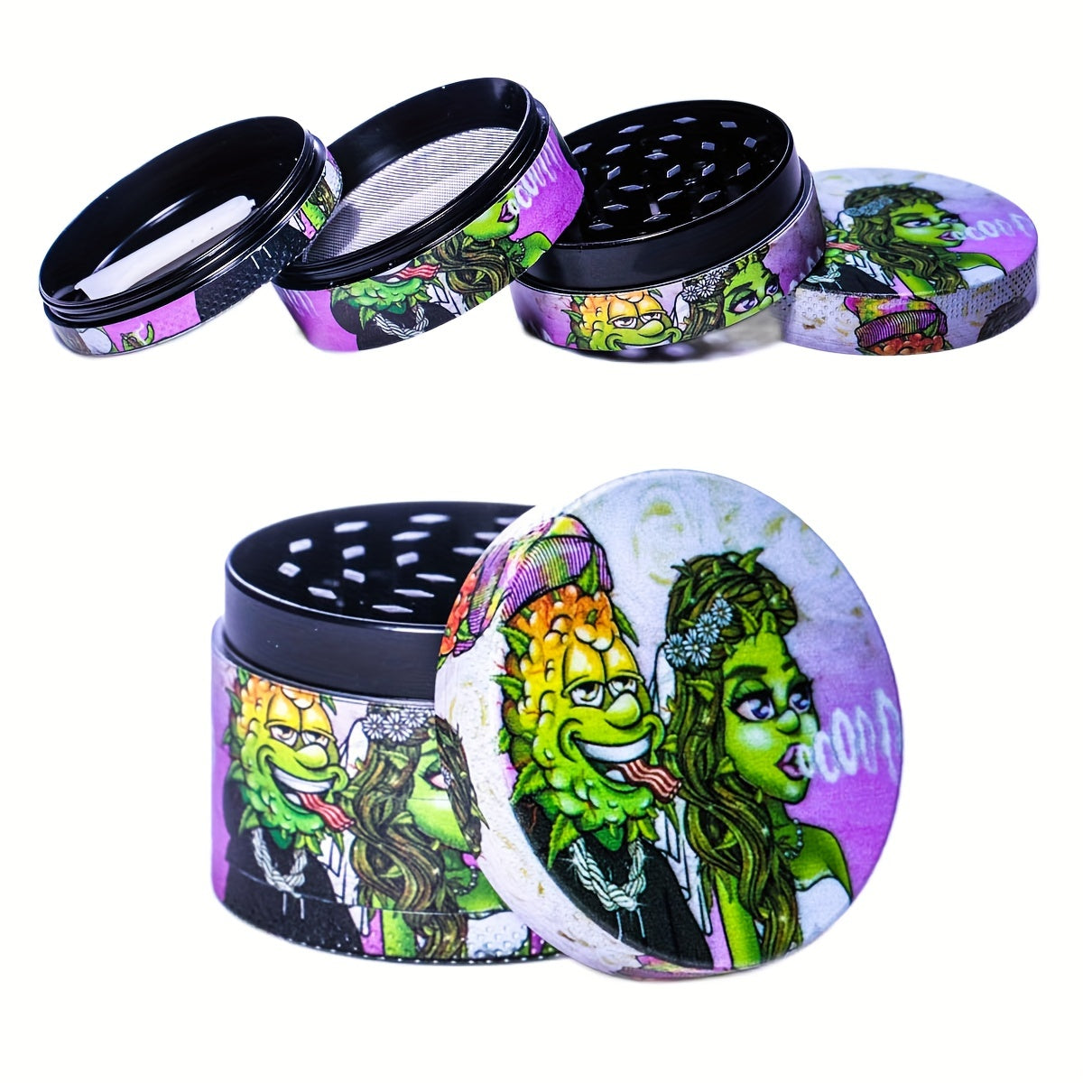50MM Creative Pattern Grinder Metal Spice Crusher Kitchen Supplies