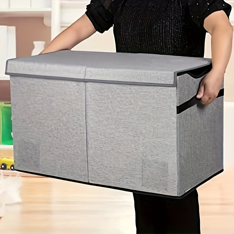 Large Collapsible Toy Storage Box With Lid - Sturdy Organizer for Kids