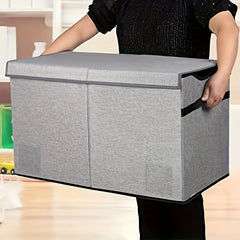 Large Collapsible Toy Storage Box With Lid - Sturdy Organizer for Kids