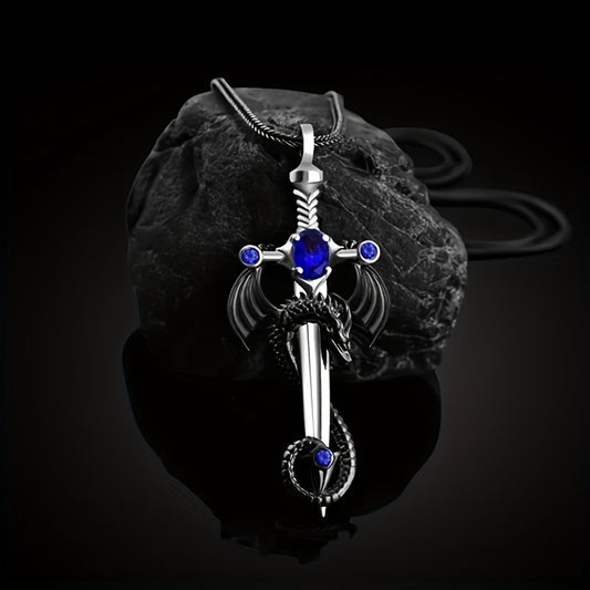 Vintage Dragon Sword Pendant Necklace For Men's Women's Necklace