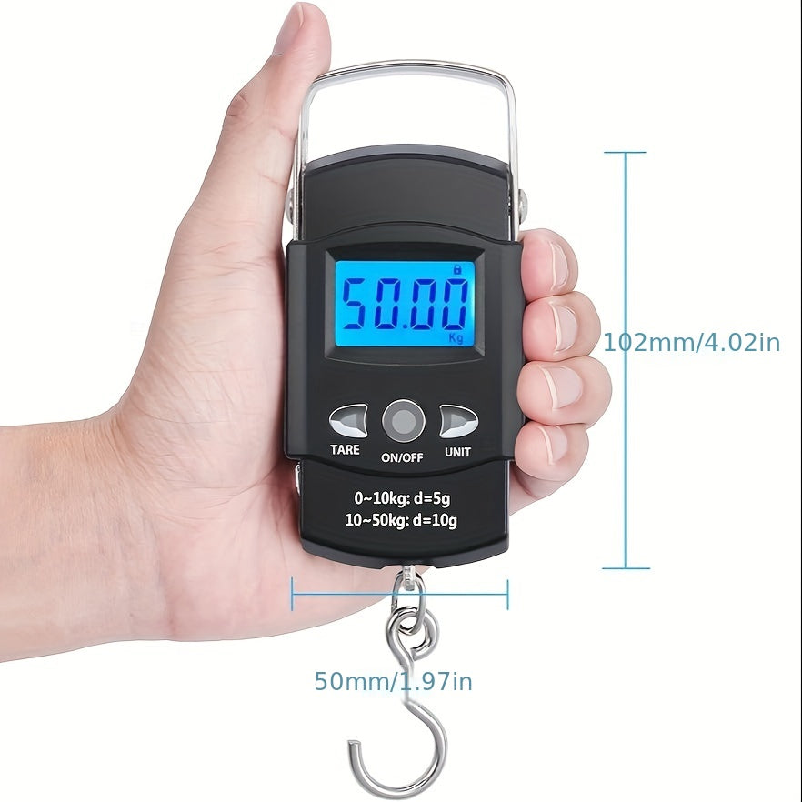 Portable Electronic Fish Scales Hanging Scale with Measuring Tape