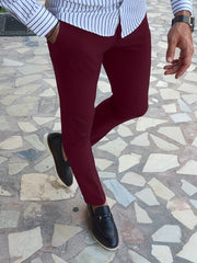Men's Slim Fit Vintage Style Stretch Dress Pants