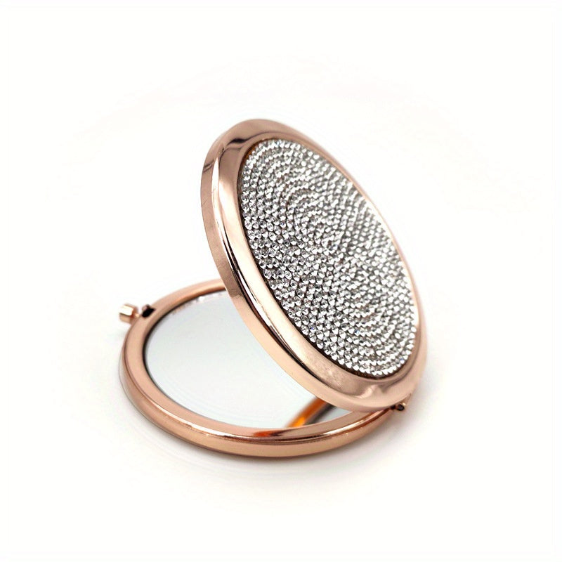 Bling Rhinestone Double Sided Makeup Mirror