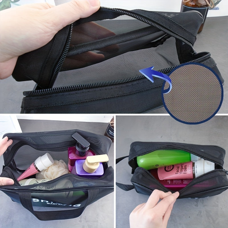 Travel Mesh Cosmetic Bag Toiletry Makeup Pouch Portable Storage Bag