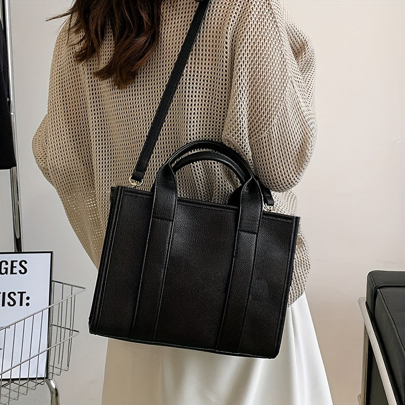 Classic Top Handle Satchel Purse PU Leather Handbag
