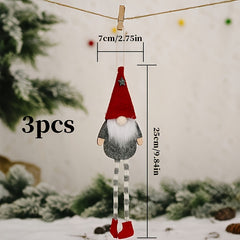 3pcs Dwarf Doll Christmas Ornaments Long legged Forest Elf Home Decor