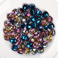 30pcs 11mm AB Glass Beads Irregular Flat Earrings Charms for DIY Jewelry Making