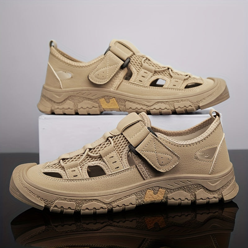 Men's Outdoor Hiking Sandals Hook & Loop Non Slip Beach Shoes Spring Summer