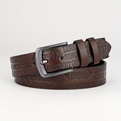 Print Letter Pattern PU Belt Casual Men's Leather Belt