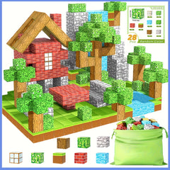 Magnetic Blocks Set for Building and Crafting - 28 48 64 100 Pieces