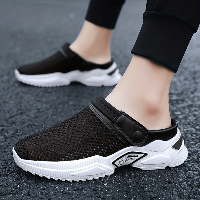 Men's Hollow Out Slip On Mules Breathable Summer Sandals