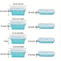 Portable Foldable Silicone Lunch Box Heat Resistant 4 Sizes Bowl Travel Food Sto