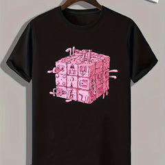 Cube Print Men's Graphic T shirt Casual Comfy Tees For Summer