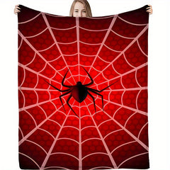 Spider Printed Linen Blanket Warm Soft for Sofa Bed Camping Travel