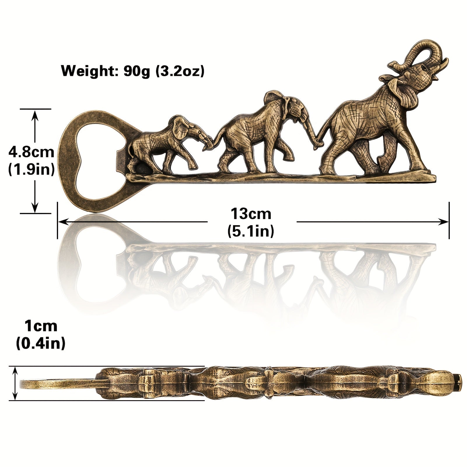 Elephant Bottle Opener Bronze Elephant Family For Men Women