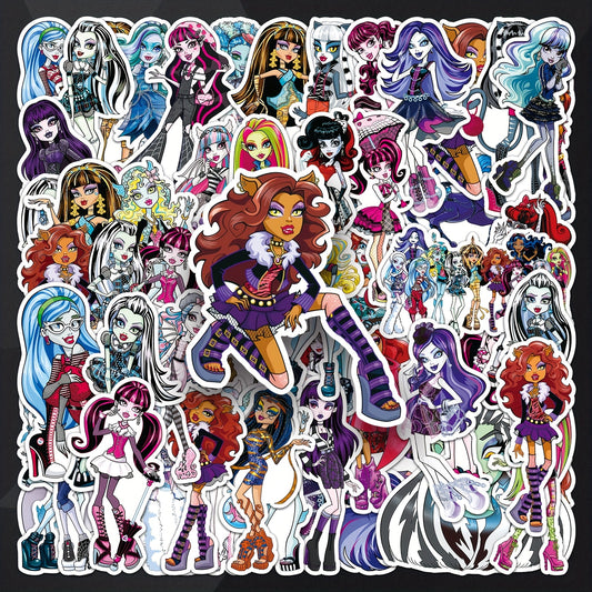 50pcs Anime Character Stickers Colorful Gothic Decals for Laptops & Phone Case