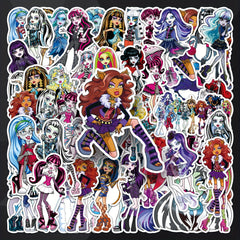 50pcs Anime Character Stickers Colorful Gothic Decals for Laptops & Phone Case
