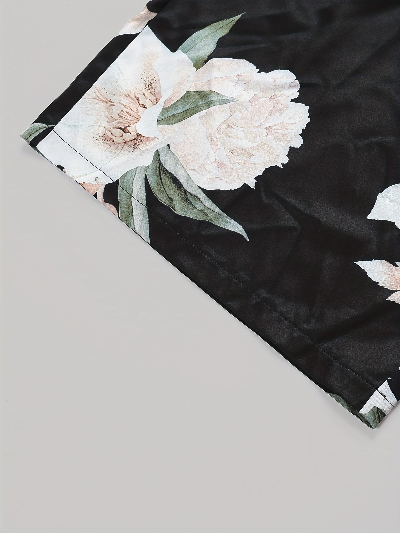  Floral Print Wide Leg Trousers With Belt