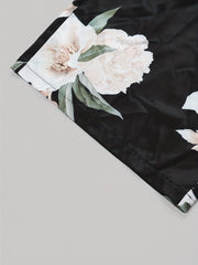  Floral Print Wide Leg Trousers With Belt