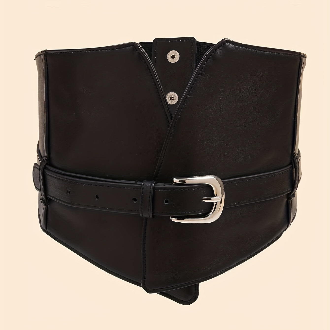 Punk Pin Buckle Wide Belt PU Leather Waistband Vintage Dress Coat Girdle