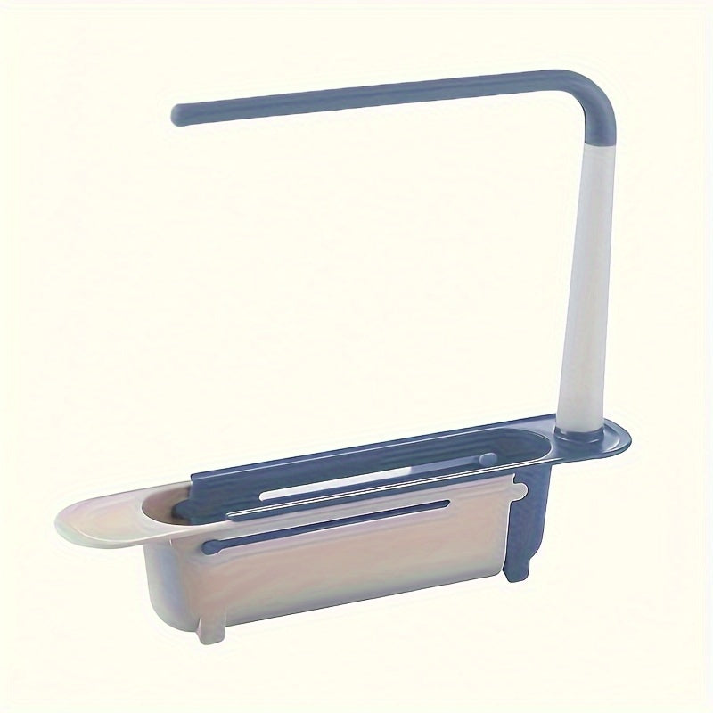 Telescopic Sink Storage Rack Adjustable Sponge Holder 2 in 1 Organizer
