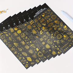 Bronzing Snowflake Star Stickers 80pcs - 8 Styles Starry Sky Constellations