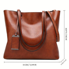 Retro Leather Crossbody Work Bag with Computer Compartment