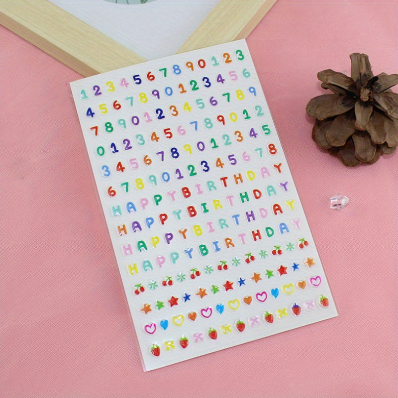 DIY Scrapbooking Stickers English Numbers Birthday Decoration