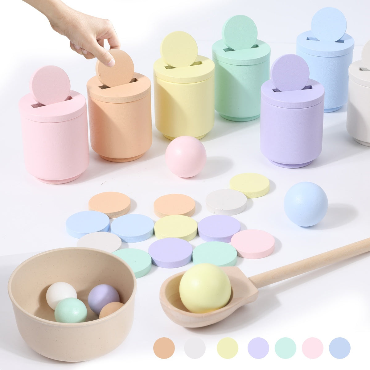 Wooden Sorting & Counting Game Educational Toy Improves Hand Eye Coordination