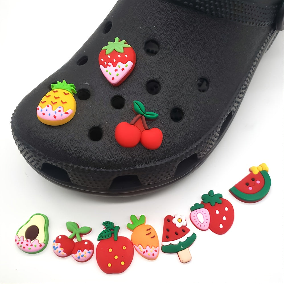 10pcs PVC Fruit Pattern Pendant For Clogs