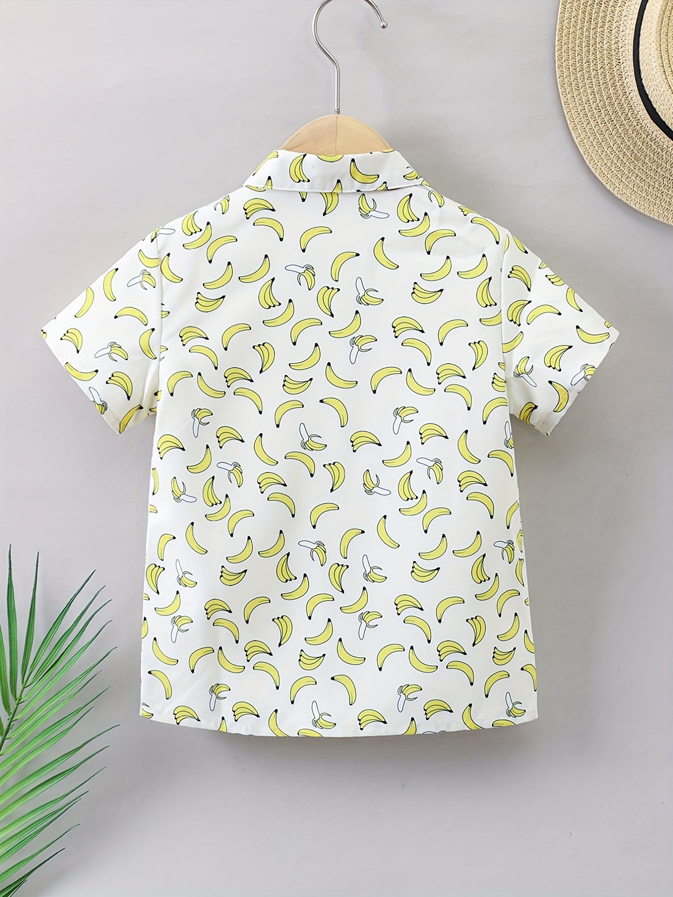 Boys Banana Print Shirt Vacation Beach Summer Kids Clothes