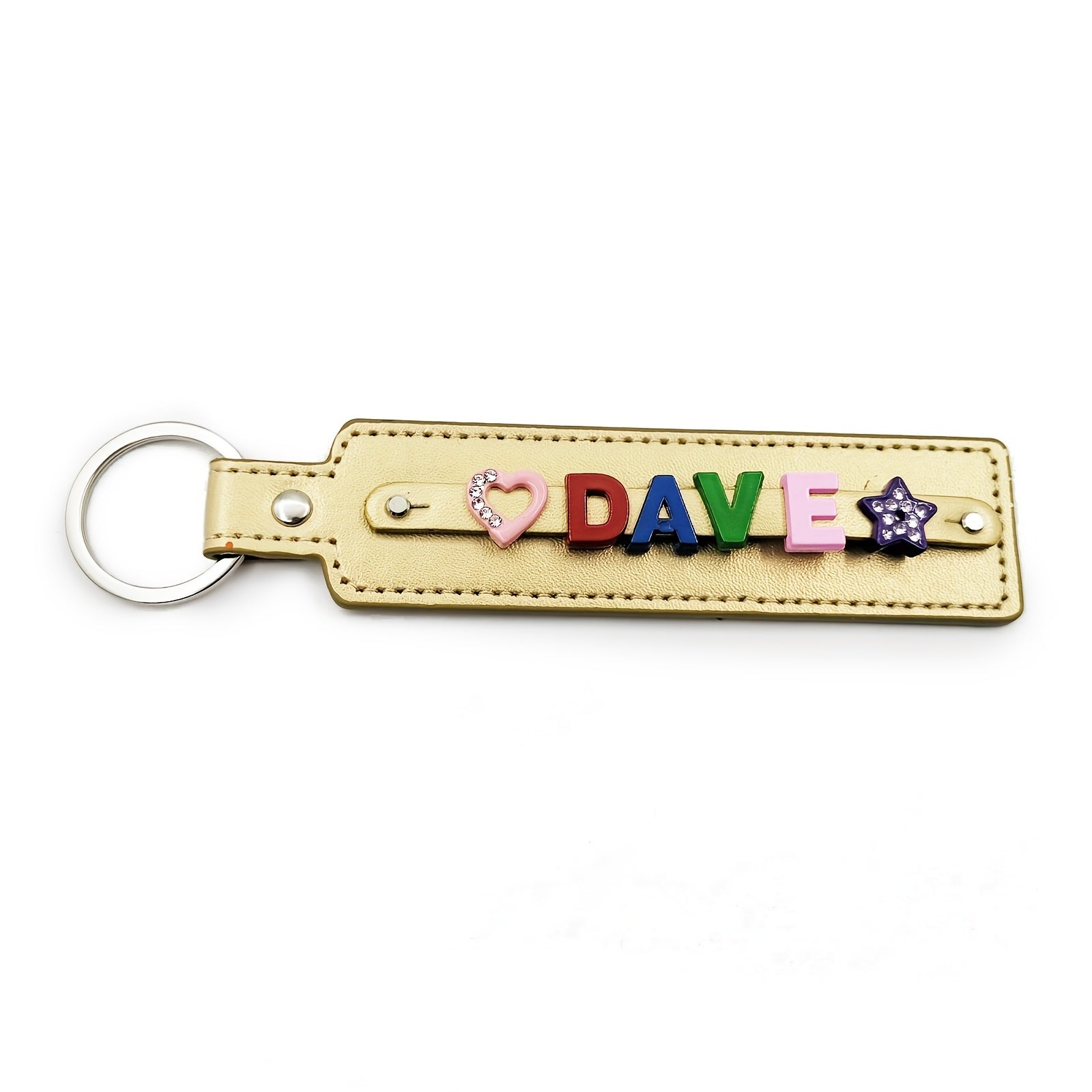 Personalized Champagne Pet Memorial Keychain with Colorful Letter String
