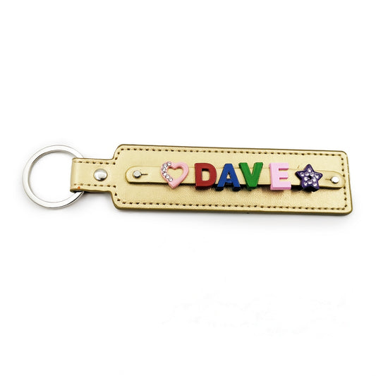 Personalized Champagne Pet Memorial Keychain with Colorful Letter String