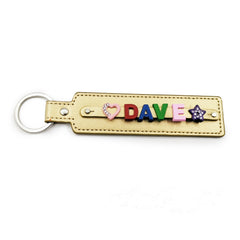Personalized Champagne Pet Memorial Keychain with Colorful Letter String