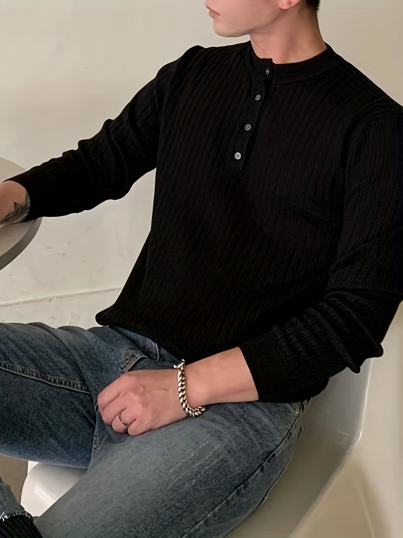 Men's Cable Knit Sweater Warm Pullover Fall Winter
