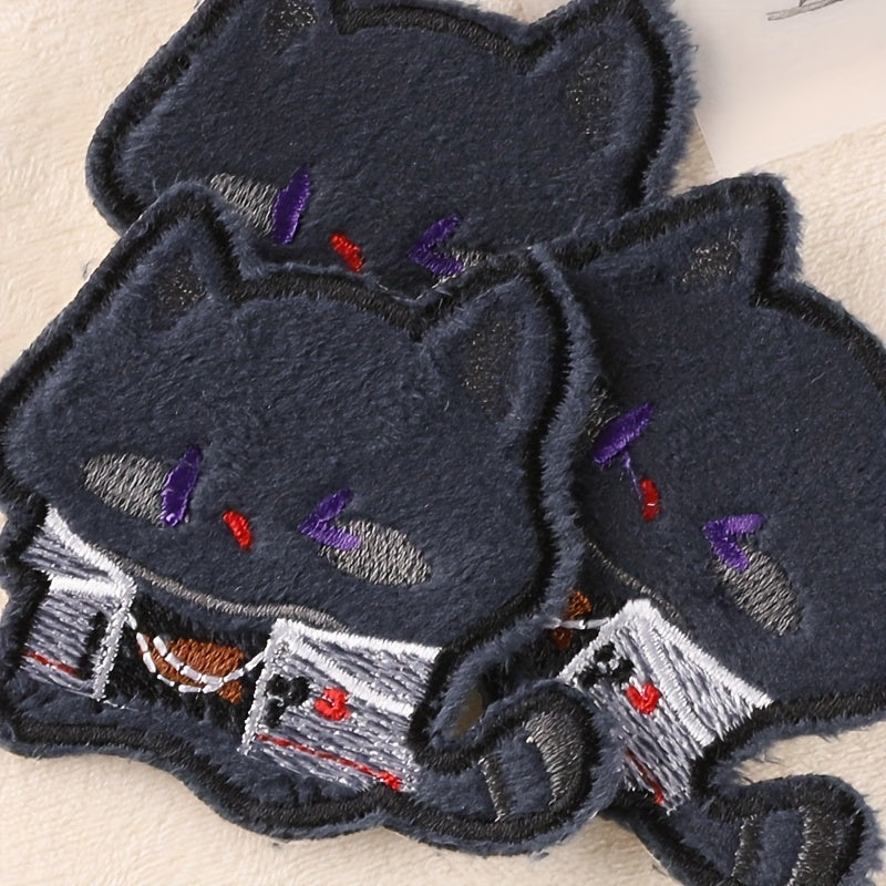 3pcs Cat Embroidery DIY Patch for Clothes Backpack Hat