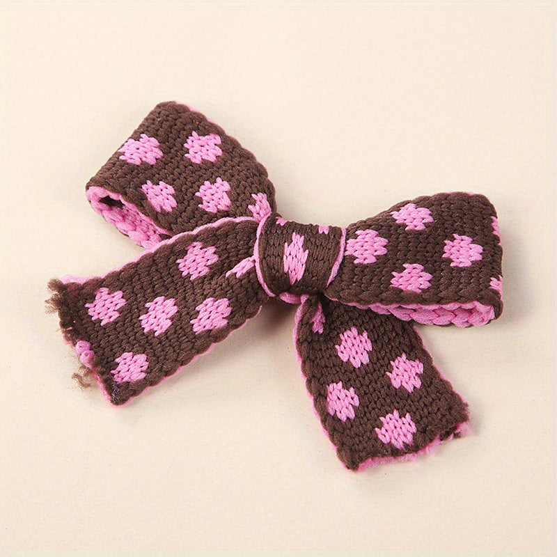 Kids Bow Hairpin Knitted Floral Baby Hair Hoop Soft Hairpin