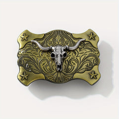 Vintage Western Bull Head Belt Buckle for Women & Men