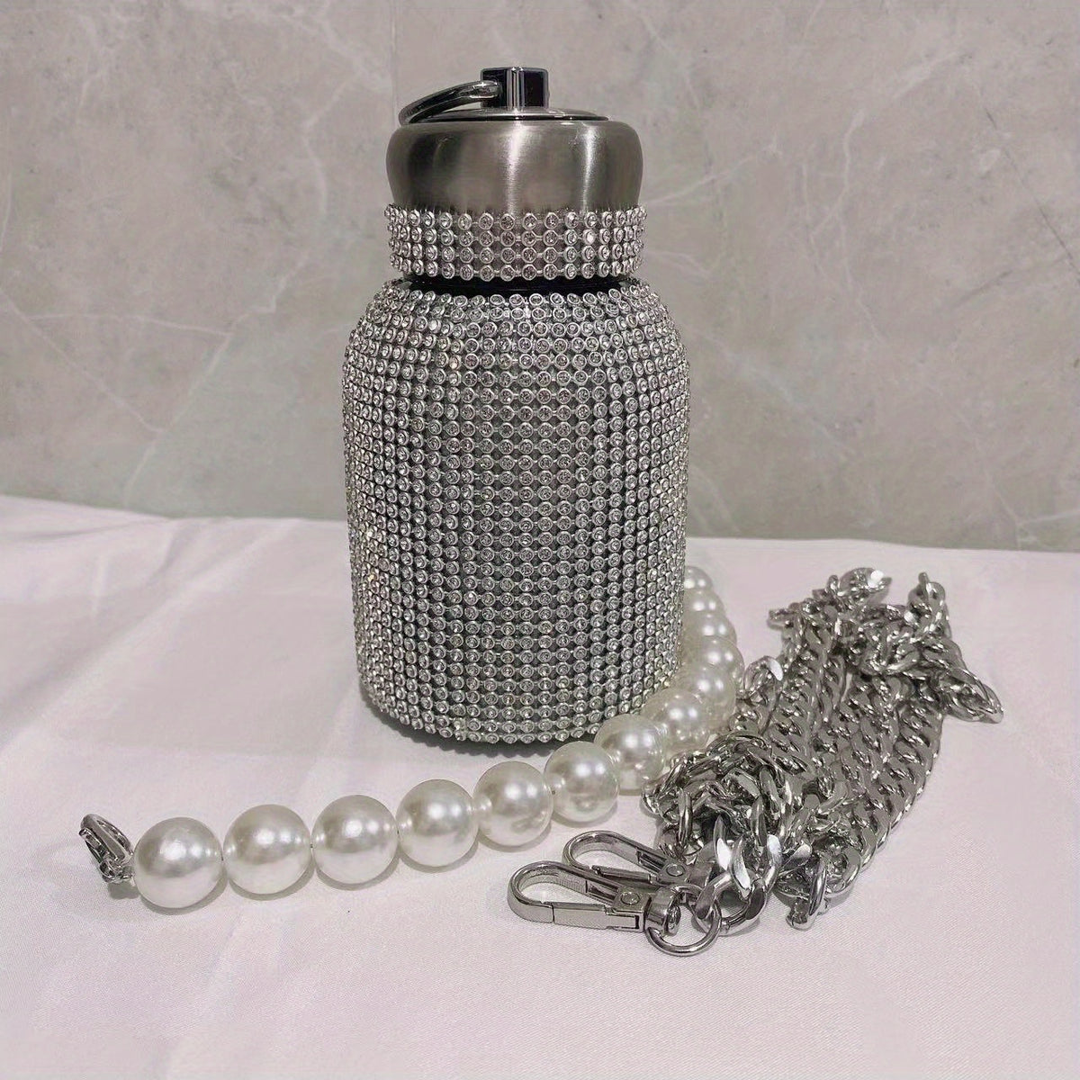 300ml Rhinestone Water Bottle Vacuum Flask